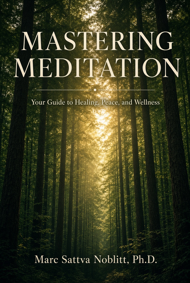 Mastering Meditation: Your Guide to Healing, Peace, and Wellness, book cover by Marc Sattva Noblitt, Ph.D.